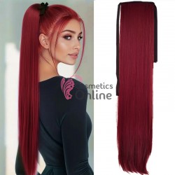 Extensie de par coada dreapta cu snur si pini 70  cm Visiniu CYF7154116850A